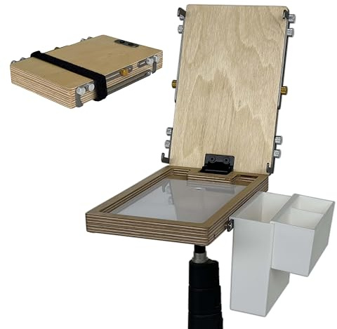 HHMKK Tragbare Staffelei für Plein Air Painting Pochade Box mit glatter Oberfläche, verstellbare Holz-Tischstaffelei für Künstler, Studenten
