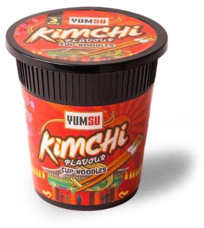 Instant Pot Noodles Halal Certified Vegetarian Egg Free 60g Assorted Packs & Flavours + FabFinds Mug (6, Kimchi)