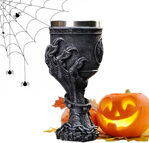TocaFeank Coupe À Bière Gothique,Gobelet Rétro 3D Griffe De Dragon pour Bière - Coupe À Boire Vintage Cadeau Homme Pour Grand-père Père Beau-père Oncle