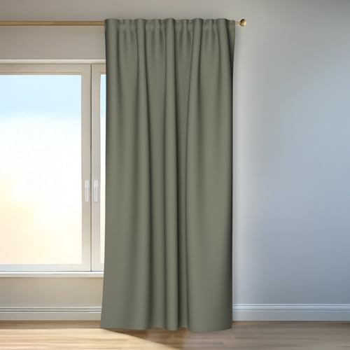 Homing Akustikvorhang Kalin Jade | Schlaufenvorhang inkl. Multifunktionsband | Blickdichter Vorhang Schlafzimmer & Wohnzimmer | Vorhang Blickdicht mit verdeckten Schlaufen | 140x245 cm | 1 STK.