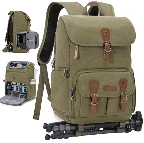 RAINSMORE Camera Backpack DSLR/SLR Camera Bag for Photographers Professional Camera Case