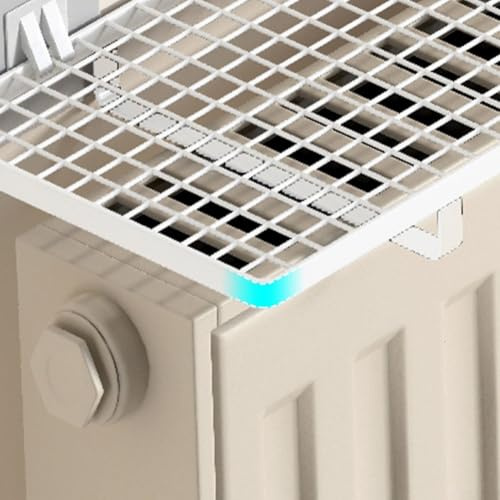LatoYard Mensola per termosifone, facile installazione, senza foratura, confezione da 2, 45 x 15 x 3 cm, ferro, bianco/nero