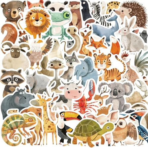 50 Stück Lustige Meme Sticker Set,Meme Aufkleber für Auto Laptop Skateboard Fahrrad Moped Motorrad Fahrrad Computer,Geeignet für Erwachsene (Niedliche Tieraufkleber)