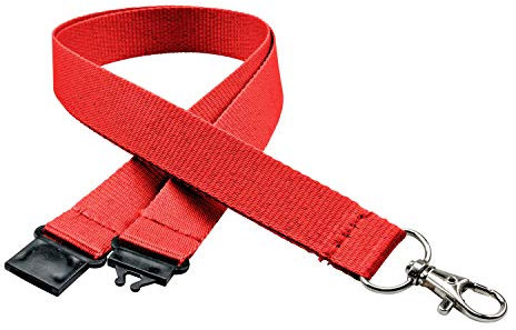 linie zwo ®, 10er Pack Schlüsselbänder 20 mm, easy going Haken, Sicherheitsverschluss, Rot