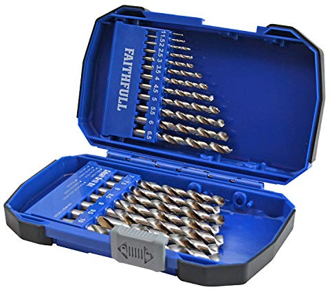 Faithfull HSS-Bohrer-Set, Cobalt, M35, 1-10 mm, 19-teilig