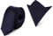 Ladeheid Herren Schmale Krawatte & Einstecktuch Set SP/P (150cm x 5cm, 22cm x 22cm, Marineblau)