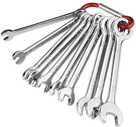 Andux Zone Mini-Maulschlüssel offenes Ende und Kastenende SAE 10 Stück-Set MNBS-02