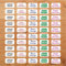 Funky Labels Stick-On Name Labels for Clothes – 30 Personalised Peel & Stick Tags – No Iron, Waterproof, Tumble Dryer Safe – Custom Name Stickers for School Uniform, Nursery & Care Homes