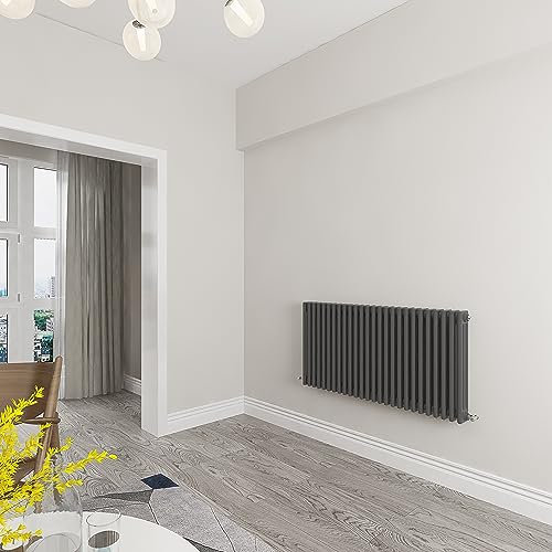 Traditional 3 Column Radiator Horizontal Rads Cast Iron Style anthracite-600x1190mm Centre Heating