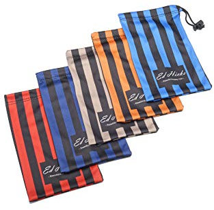 Ed Hicks Stylish Striped Soft Glasses Case for Men and Women, Sunglasses Case and Storage Pouch for Earphones, Cables, Coins etc — Mini Beach Bag — Premium Microfibre — 5 Pack of Multi Colours