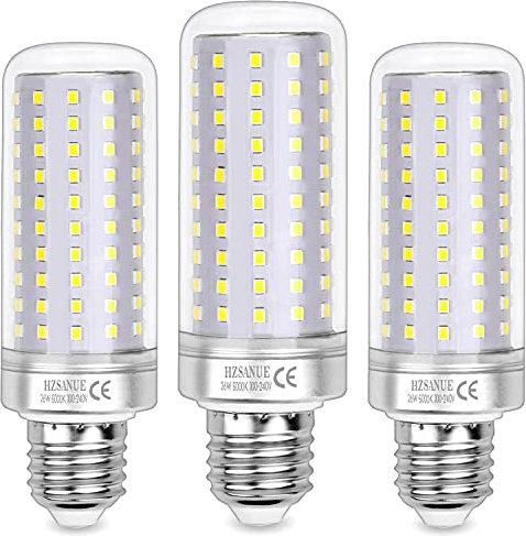 HZSANUE LED Lampen 26W, 200W Glühlampenäquivalent, 3000lm, 6000K Kaltweiß, E27 Edison Schraube, 3 Stück