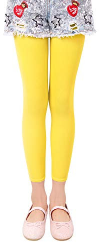 L&K-II 3/4 Kinder Mädchen Sommer Strumpfhose ohne Füße Ballett Strumpfhose Tanzstrumpfhose 40 Den Blickdichte Mikrofaser Farbig 27252 Gelb 98/104