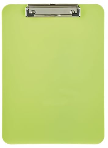 MAUL Klemmbrett A4 Colour My Work Schreibbrett aus Kunststoff im DIN A4 Format Clipboard zum Aufhängen Klemmer zur Aufbewahrung von Papier für Büro, Küche und Werkstatt Lime