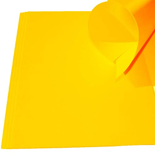 50 Blatt Ton-Bastel-Karton DIN A4 240g/m² goldgelb dickes Ton-Papier 210x297mm super zum Basteln - komplett durchgefärbt bedruckbar - sehr stabil DIY Bastelideen