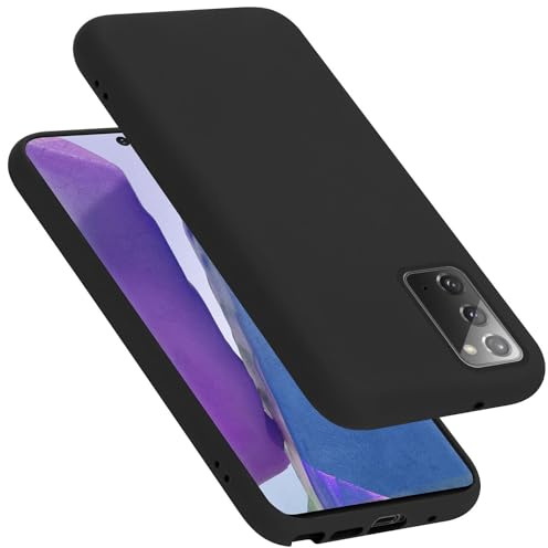 Cadorabo Hülle kompatibel mit Samsung Galaxy Note 20 Hülle Silikon Handyhülle für Galaxy Note 20 Case aus flüssigem Silikon- Kratzfeste und stoßfeste dünne TPU Schutzhülle - Liquid SCHWARZ