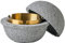 Poubelle de table, poubelle de cuisine, poubelle de salle de bain, en acier inoxydable, pour l'extérieur du balcon, anti-odeurs, elle comme belle décoration de table (2, gris)