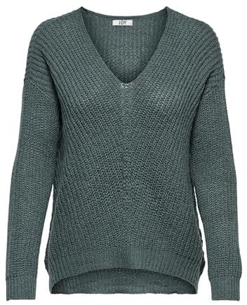 JdY Damen JDYNEW Megan L/S Pullover KNT NOOS Strickpullover, North Atlantic/Detail:W. Black PLY, S