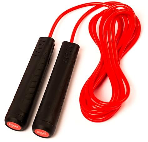 Everlast Gewichtetes Springseil 335cm (Schwarz/Rot), Boxen, Training | Speed Rope, Sprungseil, Fitness, Cardio, Erwachsene, Damen, Männer