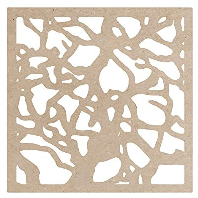 pannello decorativo rami stilizzato mdf traforata 50x50cm taglio laser decorazione casa, quadro, fai da te, separè