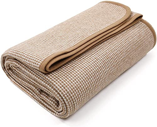 ACUSHLA Merino Wolldecke Campingdecke Kuscheldecke Flauschig Waschbar, Großer Überwurf Ideal für Outdoor-Camping, Alle Jahreszeiten, Geeignet, Twill 3.68 lbs (Warmes Gelb)