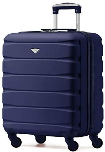 Flight Knight 56x45x25 EasyJet Cabin Bag, Jet2, British Airways Suitcase - Lightweight Small Durable 4-Wheel Cabin Case, Maximum Carry-On Size, ABS Hard Shell, 10kg Hand Luggage Bag- 56 x 45 x 25