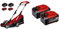 Einhell Akku-Rasenmäher RASARRO 36/34 Kit Power X-Change (36 V, 34 cm Schnittbreite, bis 300 m², 30L Fangkorb, 25-65 mm Schnitthöhe, inkl. 2X 3,0 Ah Akku, 2X 5,2 Ah Akku + 2X Ladegerät)