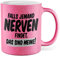 Witz Tasse Falls jemand Nerven findet Das sind meine Geschenkidee Glitzer Kaffeetasse Geschenk für Kollegin Kaffeebecher Büro Becher (Glitzer Rosa)