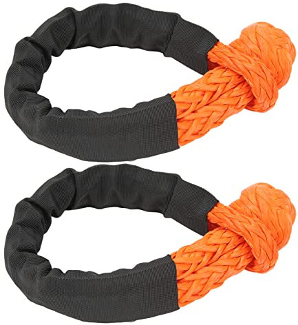 Manilles Souples, 2 Pièces Synthétiques Manille de Corde de Récupération de Route avec Manchons, pour Voile SUV ATV Camion, 46297 Lbs Résistance à la Rupture