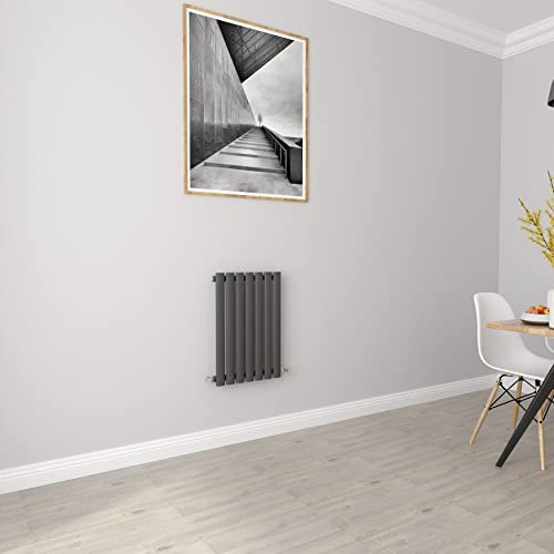 Anthracite radiators Horizontal Oval Single Panel Designer Small Radiator 600x413mm Central Heating Radiators
