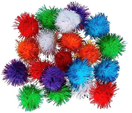 INNSPIRO Pompons aus Polypropylen, glänzend, gemischte Farben, 50 mm, 50 Stück.