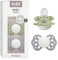 BIBS Infinity Glow Symmetrical Schnuller 2er-Pack, BPA-frei. Leuchtet im Dunkeln, Symmetrischer Nippel. Silikon, Größe 1 (0-6 Monate), Sage Glow/Cloud Glow