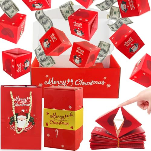 Weihnachten Pop Up Geschenkbox, 10 Boxs Pop Up Explosion Box, Geschenkboxen Weihnachten, Geldgeschenk Weihnachten