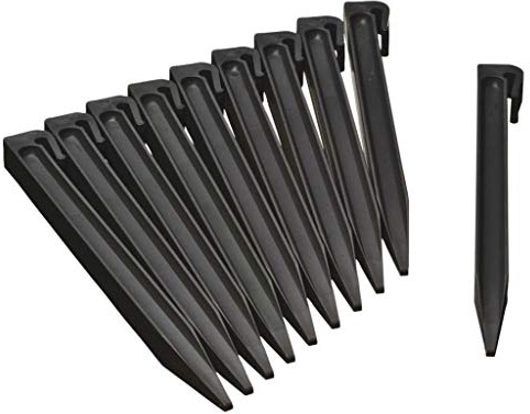 Wovar Erddübel Kunststoff Schwarz für Rasenkante 7,5 und 15 cm - Set 10 Stück