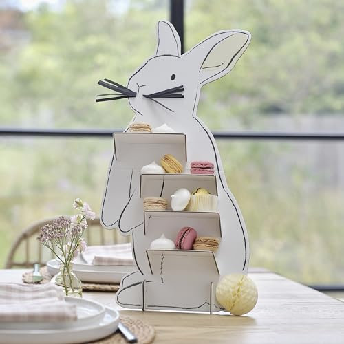 Ginger Ray Easter Bunny with Honeycomb Tail Table Stand for Party Treats, Sandwiches & Cakes 50cm x 24.3cm
