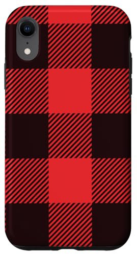 Hülle für iPhone XR Buffalo Plaid rot kariert