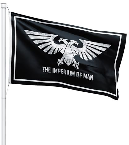 Imperium of Man Warhammer Galactic Empire Adler Flagge, Premium-Banner für Innen- und Außendekoration, 90 x 150 cm