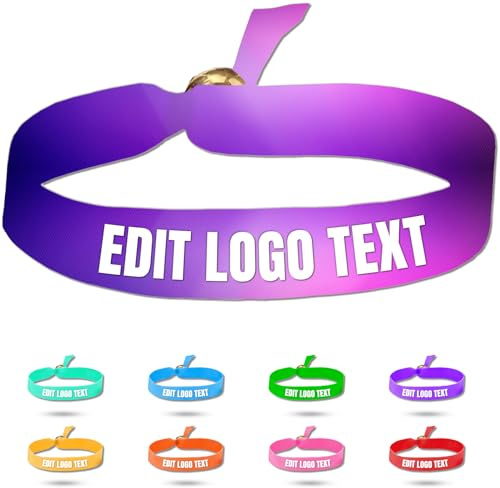 Zkgiftsdz Ab Stück Armband Stoff Personalisiert für Event und Partys, Personalisiertes Armband Stoff mit Text und Logo Admission Identification Armbänder, von 5 bis 1000 Stück