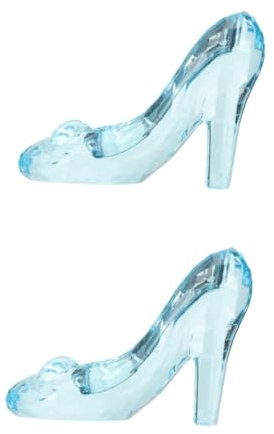 Cabilock 2 Stück Zarte Kristallabsätze Mini-Puppe Kristallschuh High Heels Ornament Schreibtisch- Für Jungen Und Mädchen