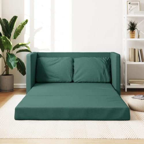 IKAYAA Schlafsofa Sofa mit Schlaffunktion Bettsofa Schlafcouch Sofabett Bodensofa Klappbar mit Schlaffunktion, Gästesofa mit Schlaffunktion, Lazy Sofa für Wohnzimmer, Schlafzimmer Dunkelgrün
