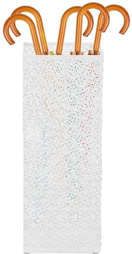 Gatphy Metal Umbrella Holder, Square Umbrella Stand Holder Multipurpose Umbrellas Storage Stand Walking Sticks Holders for Umbrellas Cane Entryway Home Hotel (White3)
