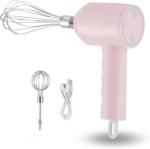 QWBDNMQP Frusta for Uova Frullino for Le Uova Ricaricabile Senza Fili USB Cottura Domestica(Pink)