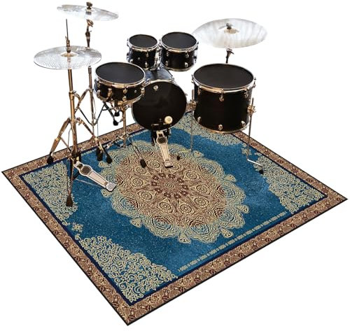 Schlagzeugteppich 160 x 140 cm - Professioneller Drum Teppich Schallschutz Antivibrationsmatten für Musikinstrumente Akustik Trommelteppich