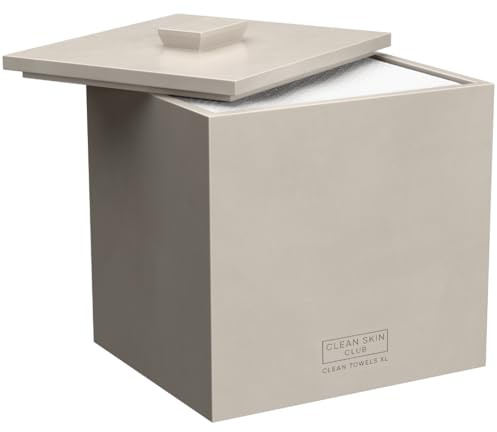 CLEAN SKIN CLUB Cement Box Holds 50 Clean Disposable Towels, XL (Towels Not Included), Concrete Container for Face Wipes, Bathroom Counter Storage, Stone Bucket