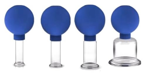 QQXUAN Tazas de Masaje de Goma para el Cuerpo, ventosas de Vidrio al vacío, Ventosa anticelulítica, masajeador para Cara, Herramientas de Levantamiento de la Piel Facial