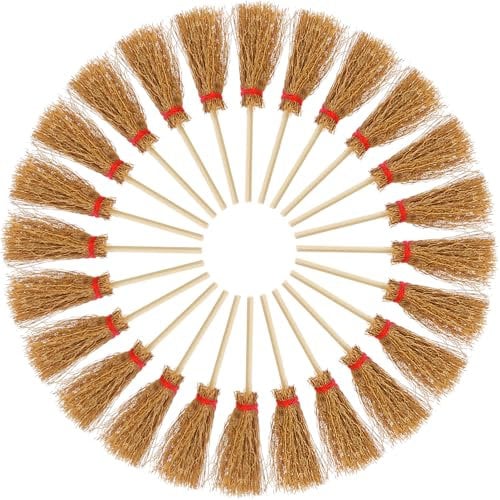 JOINPAYA 50 Stück Mini-Besen Hexenbesen Puppe winzige Halloween-Dekorationen Halloween Dekoration Halloween Decor Toy puppenzubehör tortendeko Einschulung Besen Mini-Modell simulierte Besen