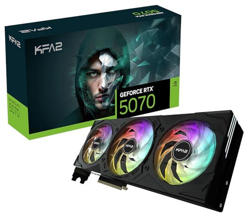 KFA2 GeForce RTX™ 5070 EX Gamer, Xtreme Tuner App Control, 12 Go, GDDR7, 192 bits, DP 2.1b x 3/HDMI 2.1b/DLSS 3/carte graphique de jeu (50 Series, Noir, 5070 EX Gamer)