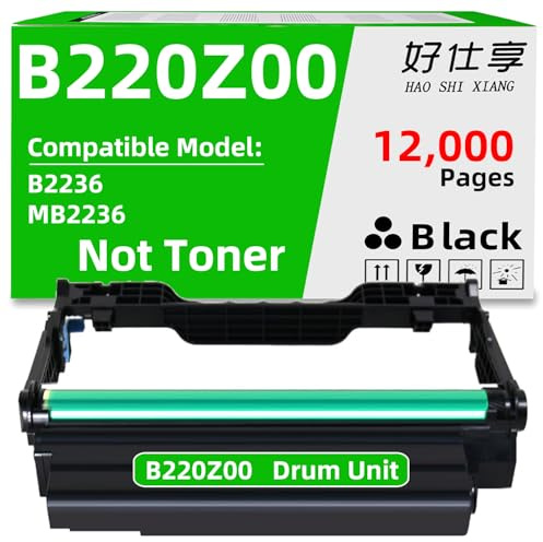 Unité de tambour B2236 B220Z00 compatible avec imprimante laser Lexmark B2236 MB2236 B2236dw MB2236adw MB2236adwe (B220Z00-12000 pages)