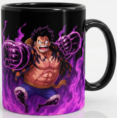 PUMPCAR 11 oz Heat Changing Mug Purple cup Coffee Mug for Anime Lovers Office Home Manga Pirate Gifts One Piece accessories hot and cold drinks