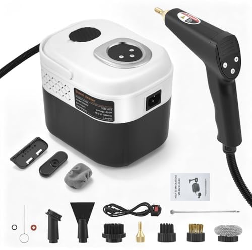 Steam Cleaner Handheld, 6 Level Adjustable Hand Steam Cleaner, 1.7lL Portable Steam Cleaner Handheld with 15 pcs Accessories,3 Bar Steamer Cleaning for Floor, Bathroom, Kitchen, Window, Car, Curtains