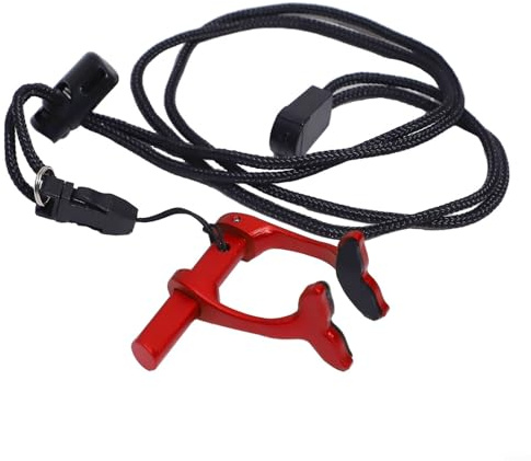EXTRWORY Pince-nez réglable pour la natation et la plongée en apnée - Construction en alliage d'aluminium - Cordon de cou attaché (rouge)
